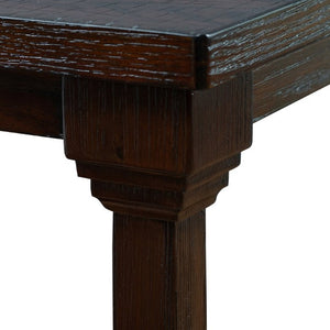 English Elm 24.8 Inch Farmhouse Square End Table Two Tier Open Shelf Carved Legs Espresso Finish W1202P426204