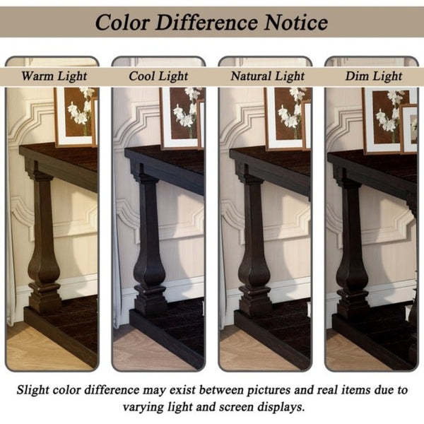 English Elm 24.8 Inch Farmhouse Square End Table Two Tier Open Shelf Carved Legs Espresso Finish W1202P426204