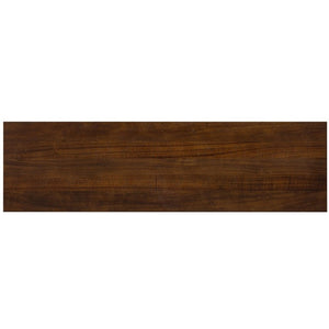 English Elm Farmhouse Console Table 59 Inch Slim Entryway Accent with Carved Legs and Pine Veneer Walnut W1202P426224