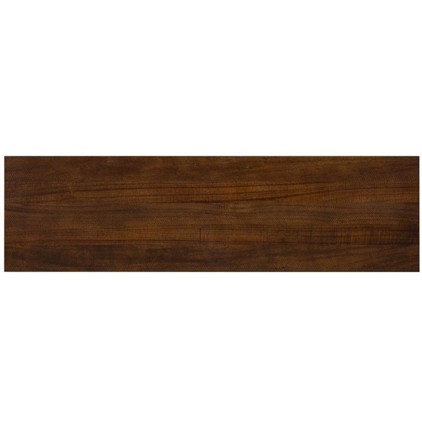 English Elm Farmhouse Console Table 59 Inch Slim Entryway Accent with Carved Legs and Pine Veneer Walnut W1202P426224