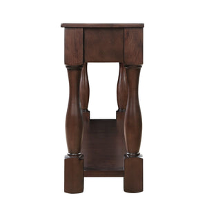 English Elm 60inch Solid Pine Wood Entryway Console Table with Three Drawers and Open Bottom Shelf W1202P457250