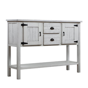 English Elm 46'' Solid Pine Buffet Server with Iron Pulls Retro Antique Finish Dining Storage W1202P457253