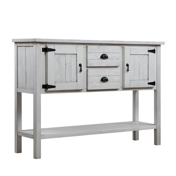 English Elm 46'' Solid Pine Buffet Server with Iron Pulls Retro Antique Finish Dining Storage W1202P457253