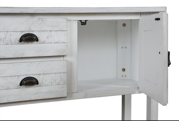 English Elm 46'' Solid Pine Buffet Server with Iron Pulls Retro Antique Finish Dining Storage W1202P457253