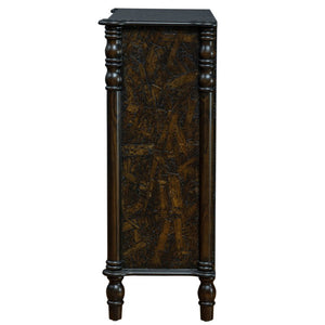 English Elm Farmhouse Four Drawer Chest with Pine Legs Oak Veneer Top Narrow Bedroom Storage Colorful W1202P484708