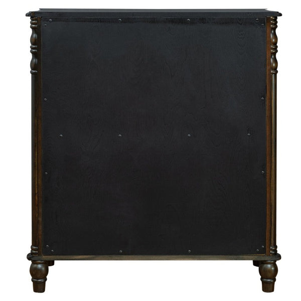 English Elm Farmhouse Oak Veneer 4 Drawer Narrow Dresser with Pine Legs for Bedroom or Hallway W1202P484714