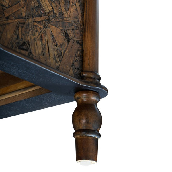 English Elm Farmhouse Oak Veneer 4 Drawer Narrow Dresser with Pine Legs for Bedroom or Hallway W1202P484714