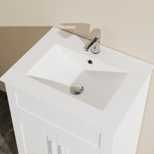 English Elm Goodyo Compact 24 Inch Bathroom Vanity with Ceramic Sink and Two Door Storage Cabinet W1223S00013