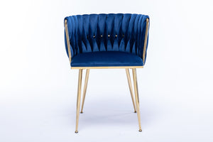 English Elm Modern Glam Velvet Dining Chairs with Gold Legs Lumbar Support Formal Set of 2 W1249P481771