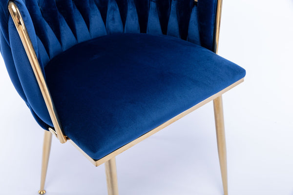 English Elm Modern Glam Velvet Dining Chairs with Gold Legs Lumbar Support Formal Set of 2 W1249P481771