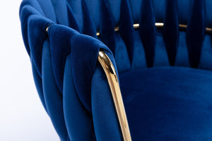 English Elm Modern Glam Velvet Dining Chairs with Gold Legs Lumbar Support Formal Set of 2 W1249P481771