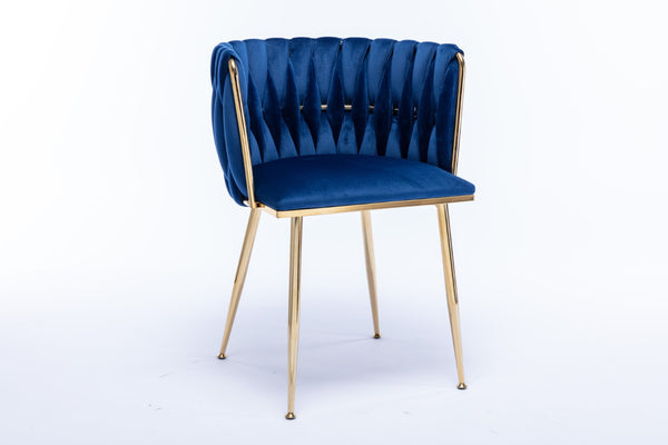 English Elm Modern Glam Velvet Dining Chairs with Gold Legs Lumbar Support Formal Set of 2 W1249P481771