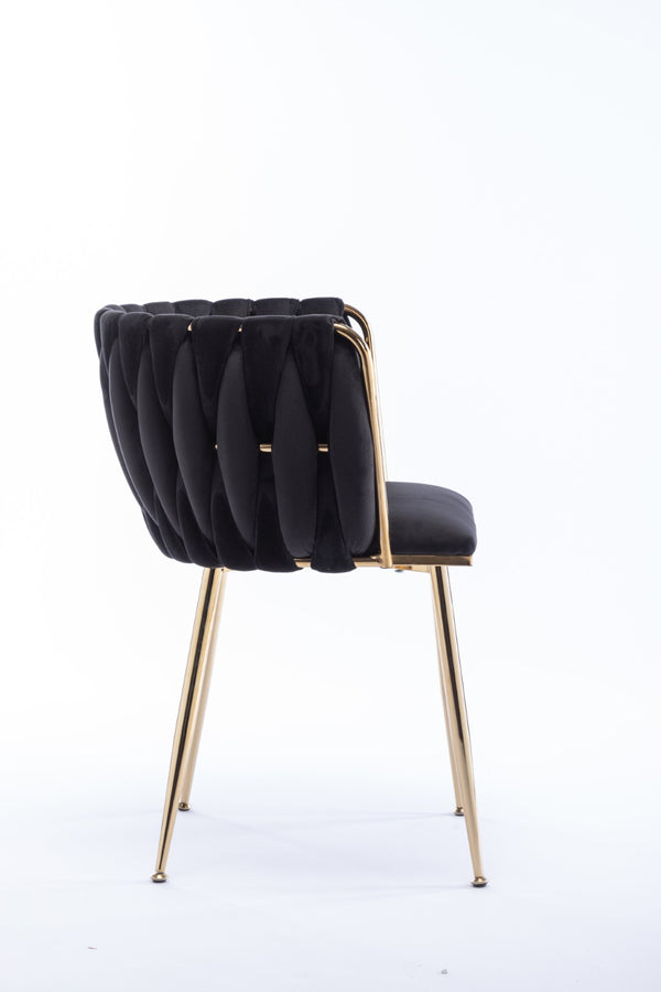 English Elm Modern Velvet Dining Chair Set of 2 with Gold Legs and High Density Foam Cushion W1249P481773