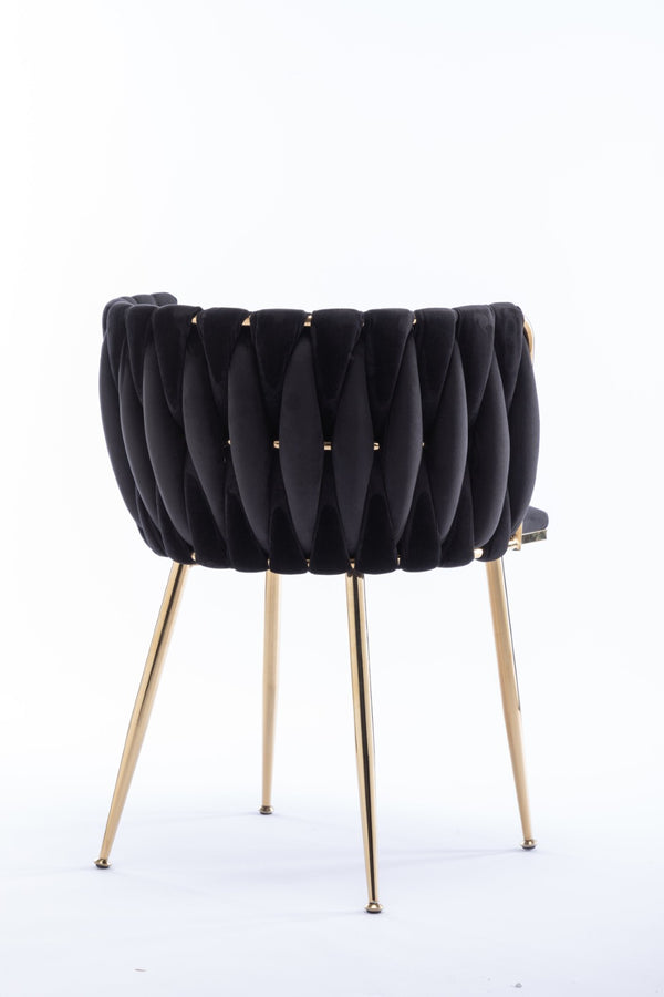 English Elm Modern Velvet Dining Chair Set of 2 with Gold Legs and High Density Foam Cushion W1249P481773