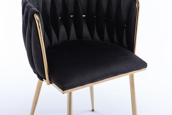 English Elm Modern Velvet Dining Chair Set of 2 with Gold Legs and High Density Foam Cushion W1249P481773