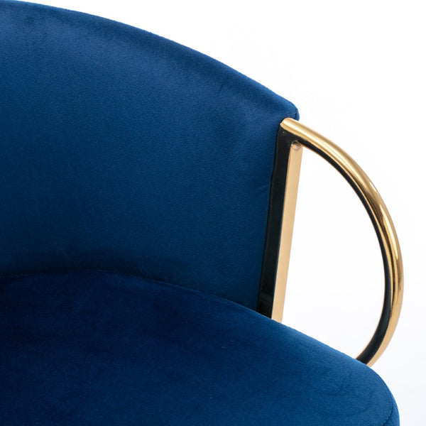 English Elm 30 Inch Velvet Barstools Set of 2 with Gold Legs Chrome Footrest Glam Kitchen Seating W1249P485231