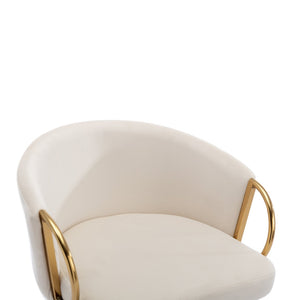 English Elm 30 Inch Velvet Barstools Set of 2 with Gold Legs and Chrome Footrest for Kitchen Island W1249P485234