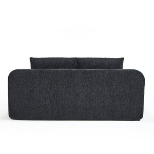 English Elm 67-inch Corduroy Floor Sofa Memory Foam Frameless Lounge with Side Storage Pockets Black W1249P505837