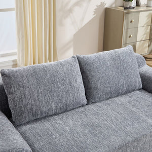 English Elm 67-inch Corduroy Floor Sofa Memory Foam Frameless Lounge with Side Storage Pockets Grey W1249P505846