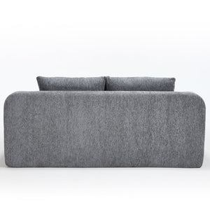 English Elm 67-inch Corduroy Floor Sofa Memory Foam Frameless Lounge with Side Storage Pockets Grey W1249P505846