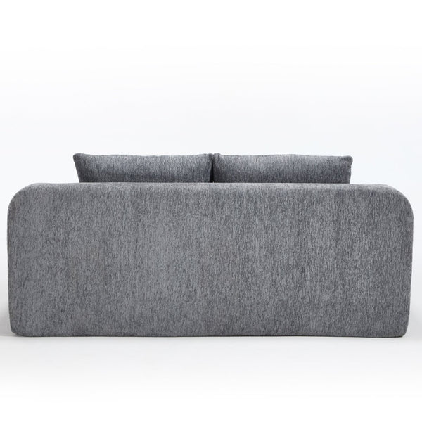 English Elm 67-inch Corduroy Floor Sofa Memory Foam Frameless Lounge with Side Storage Pockets Grey W1249P505846