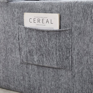 English Elm 67-inch Corduroy Floor Sofa Memory Foam Frameless Lounge with Side Storage Pockets Grey W1249P505846