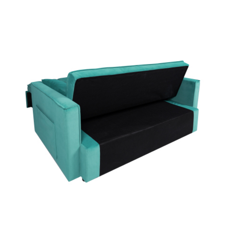 English Elm 55 Inch Convertible Velvet Sleeper Sofa with S-spring Support for Small Spaces W1278P248526
