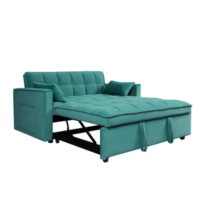 English Elm 55 Inch Convertible Velvet Sleeper Sofa with S-spring Support for Small Spaces W1278P248526