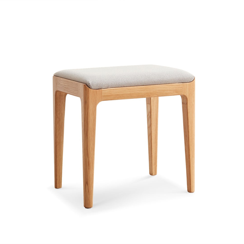 English Elm Natural Beech Wood Vanity Stool Compact Seat for Bedroom Dining or Accent Use W1283104095