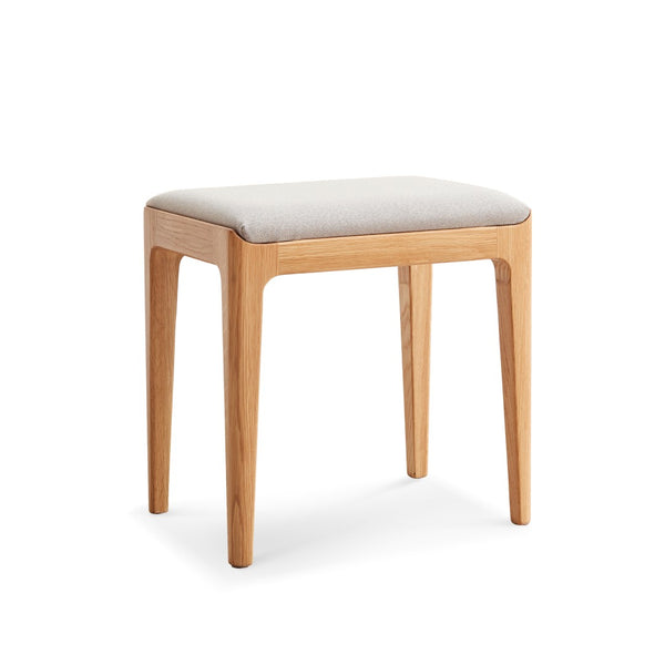 English Elm Natural Beech Wood Vanity Stool Compact Seat for Bedroom Dining or Accent Use W1283104095