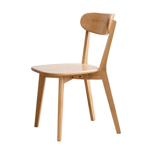English Elm Dining Chair Solid FAS Grade Oak Natural Grain Curved Back Farmhouse Kitchen Seat W128373057