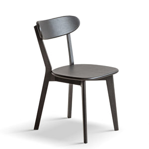 English Elm (set of 2) Solid Oak Dining Chairs Fas Grade Ergonomic Curved Back Modern Farmhouse Black W1283P536048