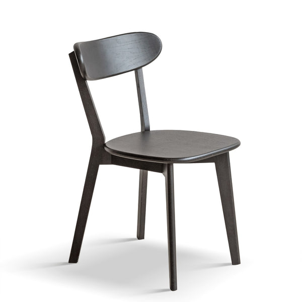 English Elm (set of 2) Solid Oak Dining Chairs Fas Grade Ergonomic Curved Back Modern Farmhouse Black W1283P536048