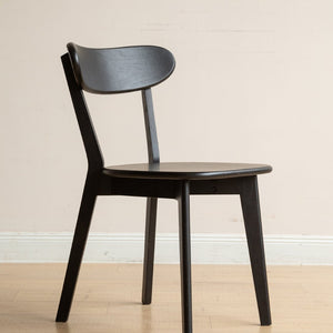 English Elm (set of 2) Solid Oak Dining Chairs Fas Grade Ergonomic Curved Back Modern Farmhouse Black W1283P536048