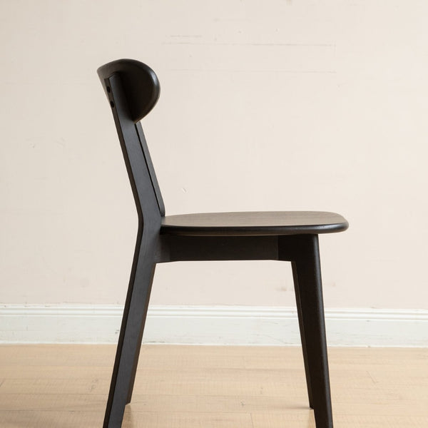 English Elm (set of 2) Solid Oak Dining Chairs Fas Grade Ergonomic Curved Back Modern Farmhouse Black W1283P536048