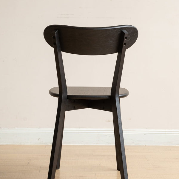 English Elm (set of 2) Solid Oak Dining Chairs Fas Grade Ergonomic Curved Back Modern Farmhouse Black W1283P536048