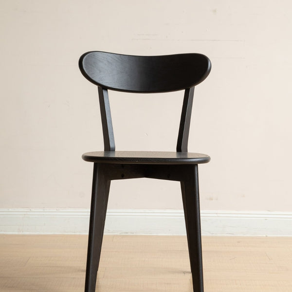 English Elm (set of 2) Solid Oak Dining Chairs Fas Grade Ergonomic Curved Back Modern Farmhouse Black W1283P536048