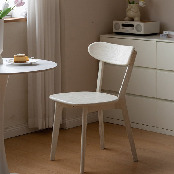 English Elm (set of 2) Solid Oak Dining Chairs Fas Grade Ergonomic Curved Back Modern Farmhouse White W1283P536077