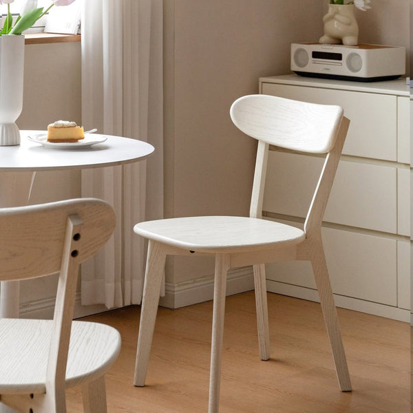 English Elm (set of 2) Solid Oak Dining Chairs Fas Grade Ergonomic Curved Back Modern Farmhouse White W1283P536077