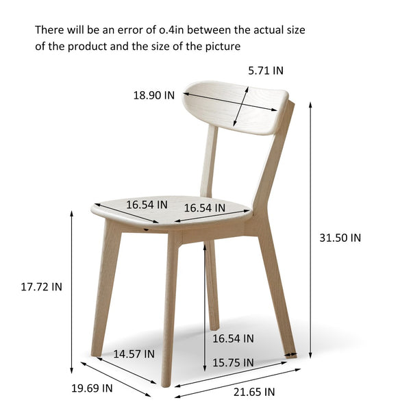 English Elm (set of 2) Solid Oak Dining Chairs Fas Grade Ergonomic Curved Back Modern Farmhouse White W1283P536077