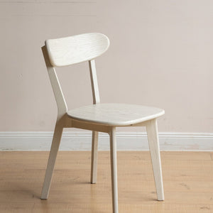 English Elm (set of 2) Solid Oak Dining Chairs Fas Grade Ergonomic Curved Back Modern Farmhouse White W1283P536077
