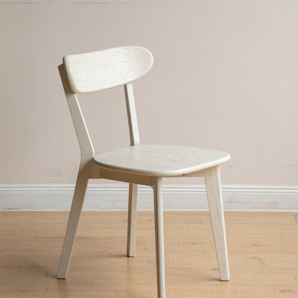 English Elm (set of 2) Solid Oak Dining Chairs Fas Grade Ergonomic Curved Back Modern Farmhouse White W1283P536077