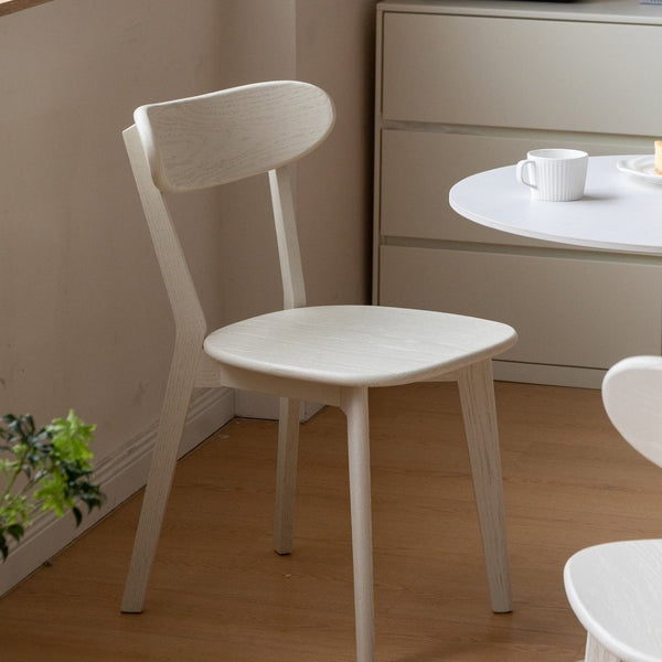 English Elm (set of 2) Solid Oak Dining Chairs Fas Grade Ergonomic Curved Back Modern Farmhouse White W1283P536077
