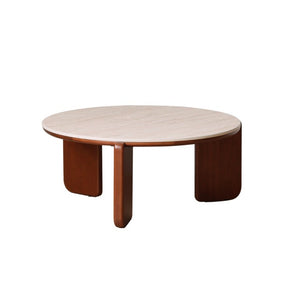 English Elm Elevating Solid Oak and Sintered Stone Coffee Table with Arched Legs and Storage Shelf W1283P546968