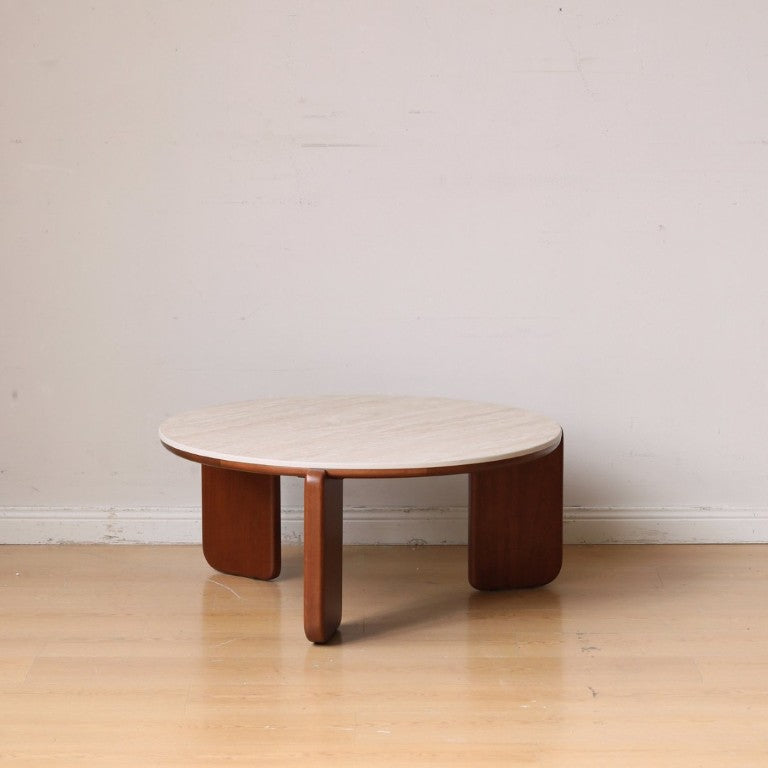 English Elm Elevating Solid Oak and Sintered Stone Coffee Table with Arched Legs and Storage Shelf W1283P546968