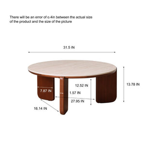 English Elm Elevating Solid Oak and Sintered Stone Coffee Table with Arched Legs and Storage Shelf W1283P546968