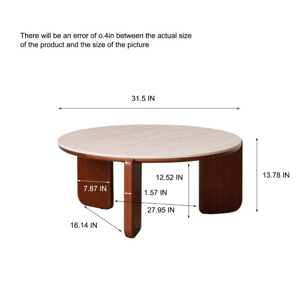 English Elm Elevating Solid Oak and Sintered Stone Coffee Table with Arched Legs and Storage Shelf W1283P546968