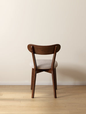 English Elm Set of 2 Solid Oak Dining Chairs Scandinavian Style with Curved Back for Kitchen W1283P605347