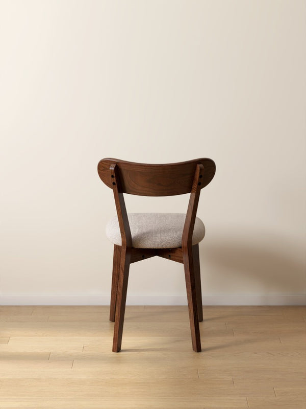 English Elm Set of 2 Solid Oak Dining Chairs Scandinavian Style with Curved Back for Kitchen W1283P605347