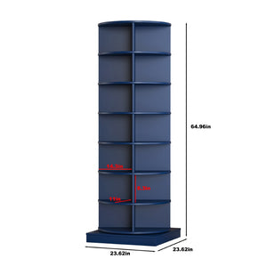 English Elm Blue Rotating Shoe Cabinet 7 Tier Spinning Organizer for Entryway Closet 28 Pairs W1320P165030